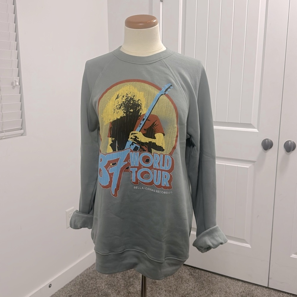 Bella Canvas Sponge Fleece Sweatshirt w/87’ World Tour Print | Color: Sage
